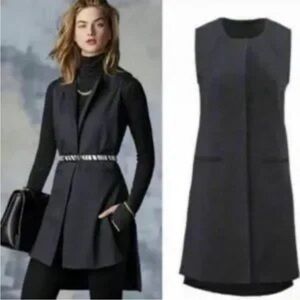 Cabi Drafting Vest Charcoal Gray 3178 Open Style Duster M 8 10